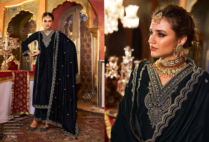 Dilruba By Kilory Winter Wear Designer Velvet Salwar Kameez Wholesalers In Delhi
